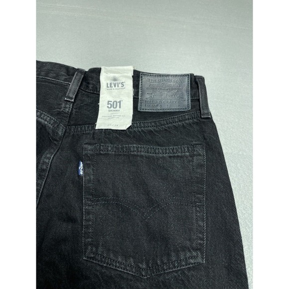 $188 Levi's 501 Jeans 27x28 Made & Crafted Selvedge High Rise Skinny Embroidered - Picture 14 of 15